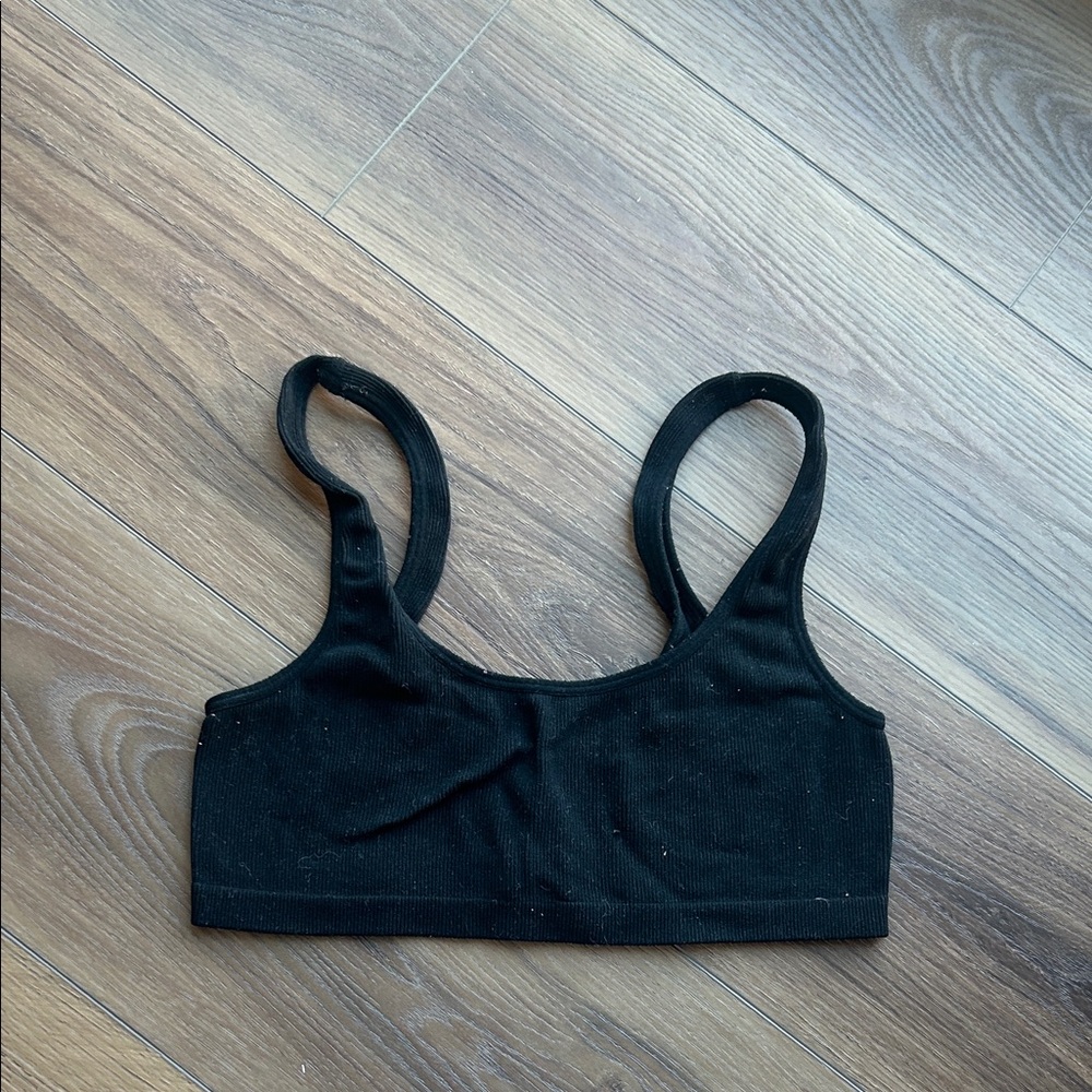Black Women's Ribbed Bralette